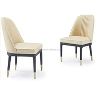 Chaises de restaurant, de café et d'hôtel en bois et cuir personnalisées, chaise de salle à manger en cuir blanc
