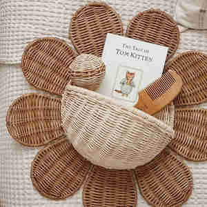Décorations murales suspendues en <span class=keywords><strong>rotin</strong></span> naturel tissé à la main, style Art Déco, sur mesure, pour anniversaire, rangement domestique, jardin et plantes - Product Image 4