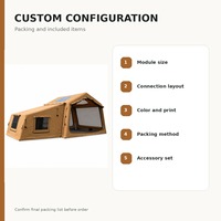 Tente de camping gonflable personnalisée de 8 mètres carrés, style Moyen-Orient, en coton TC, avec poutres hexagonales, abri familial