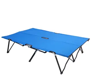 Factory Wholesale Outdoor Portable Folding double camping bed Cot Folding Travel Bed for Sleeping Folding Camping Cots