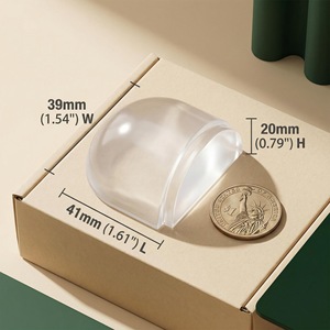 Tope de Puerta de Silicona, 41 mm de Largo, 39 mm de Ancho, 20 mm de Alto, Montaje en Suelo, Transparente, Anticolisión, Diseño Minimalista - Product Image 1