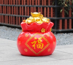 Evergreenwrap Fiberglas Glücksbringer-Skulpturen-Set Goldbarren <span class=keywords><strong>Fu</strong></span> <span class=keywords><strong>Wang</strong></span> Fa Cai Chinesisches Neujahr Outdoor-Platz-Dekoration - Product Image 3