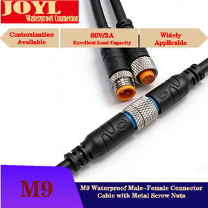 ขั้วต่อสายเคเบิล PVC รุ่น JOYL <span class=keywords><strong>M9</strong></span> แบบ IP67 ตัวเมียต่อตัวผู้ พร้อมวัสดุโลหะและสายไฟฟ้าสำหรับใช้งานกลางแจ้งจากโรงงาน - Product Image 1
