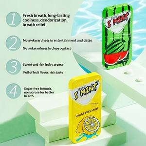 Bonbons à la menthe et à la pastèque frais, <span class=keywords><strong>sans</strong></span> <span class=keywords><strong>sucre</strong></span>, rafraîchisseur d'haleine, 8 saveurs de fruits, bonbons durs au xylitol en boîte longue 21g - Product Image 4