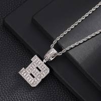 Vente chaude Personnalisé Initiale Nom Lettre En Laiton CZ Baguette Pendentif Collier Perle Bijoux pour Femmes et Hommes pour les Fêtes