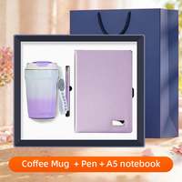 Ensemble cadeau promotionnel : tasse à café, stylo à bille, carnet A5, pour le travail au bureau, usage quotidien, réunion de clients, logo personnalisé en stock, fournisseur