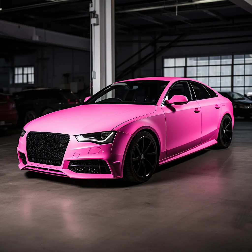 KENTEER Hochwertiger matt glänzender Laser Irisierende Farbwechsel Auto Vinyl Aufkleber Pink Vinyl Wraps für Autofilm