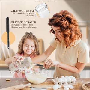 Nuevo Diseño: Tarro Premium para Fermentación de Panadería Casera con Termómetro, Banda de Fechado, Raspador, Cubierta de Tela y Tapa Metálica - Product Image 5