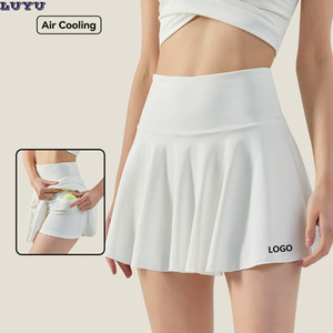 Rok Tenis 2 in 1 Model Baru Bahan Lembut Seperti Mentega, Pinggang Tinggi dengan Celana Pendek, Lipit Ringan untuk Olahraga Gym, Pickleball, dan Padel - Product Image 1