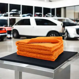 Microfiber Car Towel 40x40cm 400gsm Custom Edgeless Mikrofasertuch Super Absorbent Drying Detail Cleaning Towels For Car Wash