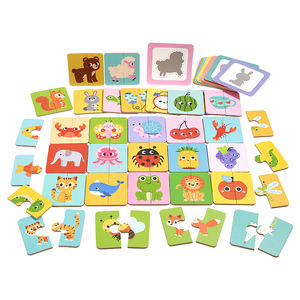Gioco da Tavolo in Legno con Puzzle di Ombre di Animali, Gioco di Carte Interattivo Genitore-Figlio, Giocattolo Educativo per Bambini per lo Sviluppo del Pensiero e della Concentrazione - Product Image 2