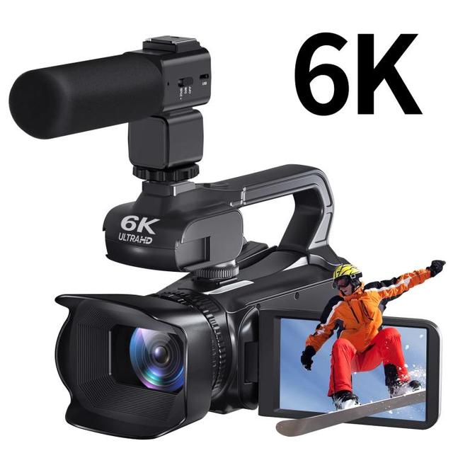 64MP 6K Video Camera 18X Digital Zoom Ultra With 4-Inch Touch Screen Camcorder 16G With Mic HD Digital Camera