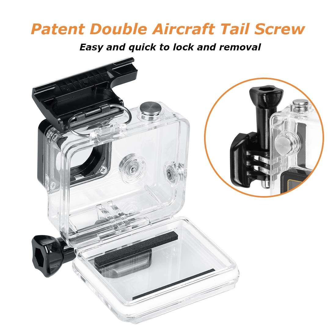 HONGDAK 45M Underwater Waterproof Housing Case for GoPro Hero 4 Protective Dive Cover Action Camera