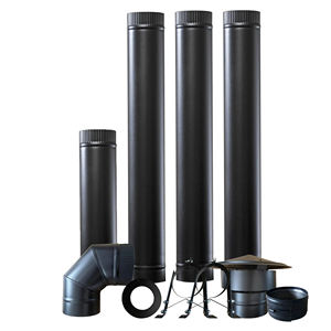 Kit de tubería de chimenea de estufa 6 "(150 Mm) Tubo recto/Codo/Soporte/Tapa de lluvia <span class=keywords><strong>para</strong></span> chimenea/Juego de chimenea de estufa de leña - Product Image 1