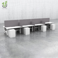 Bureau électrique réglable autoportant IULTRA au design flottant, télécommande, écologique, idéal pour les espaces restreints et les zones de réception