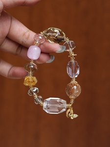 Natural Crystal Bead Bracelet Mixed Stone Bangle Handmade <b>Wire</b> Wrapped Jewelry Gift - Product Image 4