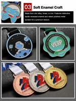 Médaille personnalisée en alliage de zinc, émail, pour compétition sportive, souvenir, événement d'entreprise, prix, vente en gros