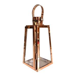 Linterna de metal color cobre con forma acampanada, 20.5 cm de altura - Product Image 1