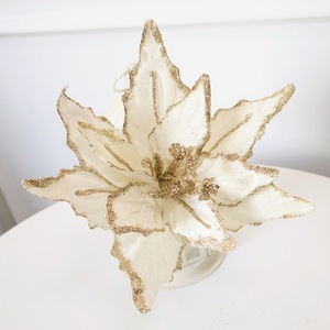 Fiocco in Tessuto Floccato Rosso Vino con Paillettes SwanLace, Decorazione Pendente per Albero di Natale, Fungo, Mongolfiera, Renna - Product Image 6