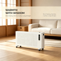 Chauffage électrique sans fil en acier inoxydable 1500W avec télécommande, signal longue portée, conception anti-interférence puissante, usage hospitalier