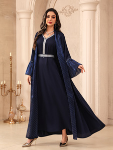 <span class=keywords><strong>Robe</strong></span> élégante <span class=keywords><strong>pour</strong></span> femmes, col en V, unie, brodée de sequins, vêtements islamiques modestes, abaya de Dubaï, kaftan <span class=keywords><strong>pour</strong></span> l'Aïd, <span class=keywords><strong>robe</strong></span> kaftan - Product Image 3