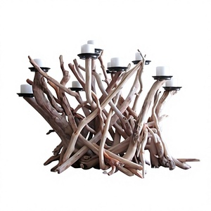 Lanterne ronde en bois naturel faite à la main, porte-bougie décoratif pour la maison, fabriquée au Vietnam - Product Image 6