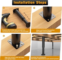 Pieds de meuble réglables pour canapé/lit/chaise/divan/coiffeuse, pieds de support robustes pour remplacement de lit, pour cadre de lit/entretoise centrale de lit