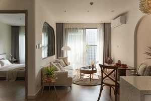 Two Seat <b>Wood</b> <b>Sofa</b> 220x85cm Foam Fabric Couch Minimalist Vietnam Style PE & <b>Wood</b> <b>Frame</b> outside - Product Image 6