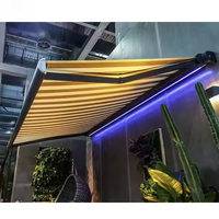 Auvent commercial motorisé rétractable en alliage d'aluminium, télécommande, protection solaire, imperméable, pliable, auvent de porte, projection de 6 m