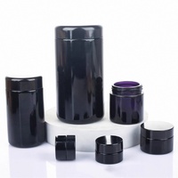 Frasco de Vidrio Violeta Oscuro Natural de 100/250/500/1000 ml, a Prueba de Olores, para Suplementos, Alimentos, Gomitas y Flores Secas, con Tapa de Baquelita