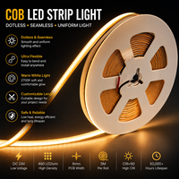 Tiras de Luz LED COB Continuas de 6000K, Cobre, Alto CRI 90, Regulables, para Instalaciones Arquitectónicas y Decorativas del Hogar