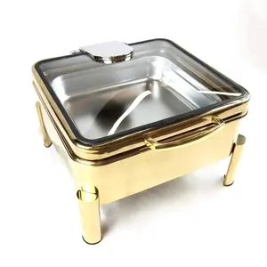 YITIAN Superior Restaurant Equipment Supply Catering Luxury Stainless Steel Chafing Dish Buffet Stove Set