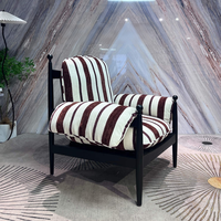 Fauteuil Rétro Français Vintage avec Coussin en Tissu Rouge, Canapé Modulaire Sectionnel de Loisirs pour Appartement et Hôtel