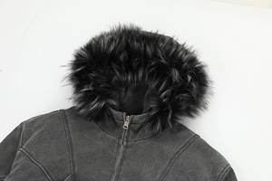 Veste <span class=keywords><strong>de</strong></span> <span class=keywords><strong>travail</strong></span> d'hiver vintage en toile délavée et lourde, doublée <span class=keywords><strong>de</strong></span> coton, avec fermeture éclair et capuche, pour chauffeur routier - Product Image 3