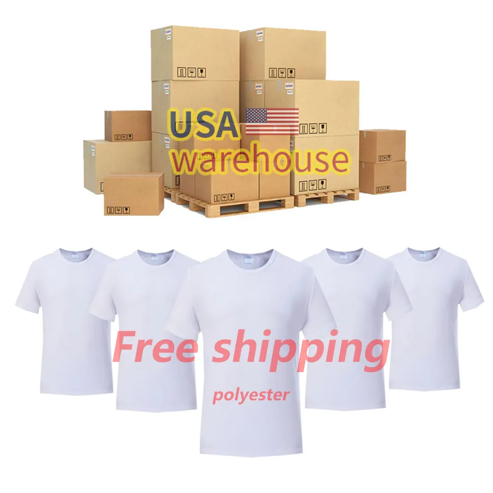 US warehouse Free shipping shirts for sublimation printing unisex tee shirts cotton feel blank 100 polyester shirts sublimation
