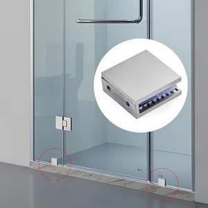 Pantalla de <span class=keywords><strong>ducha</strong></span> de baño de montaje en pared de alta resistencia de buena calidad, abrazadera de vidrio <span class=keywords><strong>con</strong></span> Clip de esquina de latón cuadrado - Product Image 4