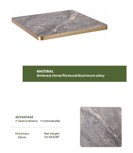 Wholesale Grey Sintered Stone <b>Table</b> Top with Aluminum Alloy <b>Edge</b> – Durable & Scratch Resistant - Product Image 6