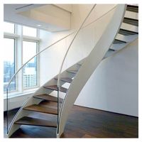 Escalier Courbé Intérieur Personnalisé en Fer Forgé avec Main Courante – Idéal pour Villas et Halls d'Entrée – Vente Chaude