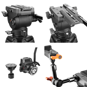 Trépied vidéo en aluminium E-IMAGE EG04AS de 67 pouces avec tête fluide <span class=keywords><strong>pour</strong></span> caméra vidéo et <span class=keywords><strong>reflex</strong></span> numérique - Product Image 4