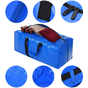 Heavy Duty Extra Large Moving Tote Bag Custom Pp Woven Polypropylene Storage Bag With Zippers
