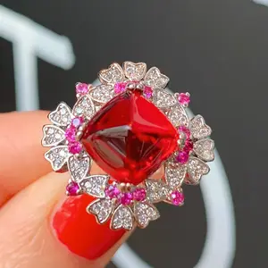 Hot Sell zircon fashion jewelry ring gold copper plated jewelry Ruby Sapphire emerald gold plated engagement rings for women