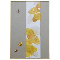 SANLOREN décoration murale peinture avec cadre moderne luxe maison décorative émail feuille d'or peinture murale pour bureau salon