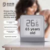 Termometer Higrometer Miaomiaoce MHO-C401 Layar E-Ink Dinding Magnetik Kreatif Pengukur Kering dan Basah untuk Rumah