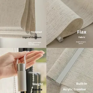 Persianas romanas con ojales personalizables vintage con función opaca estilo europeo-americano para sala de estar <span class=keywords><strong>y</strong></span> oficina - Product Image 6