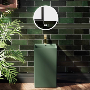Rétro vert <span class=keywords><strong>colonne</strong></span> Type lavabo évier hôtel toilette plancher salle de bain accessoire pour Villa <span class=keywords><strong>colonne</strong></span> bassin - Product Image 2