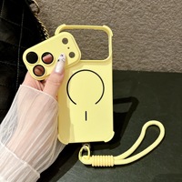 Étui de téléphone magnétique en TPU avec protection d'objectif détachable et dragonne de poignet, coque antichoc pour iPhone 18 Pro Max 17 16 15