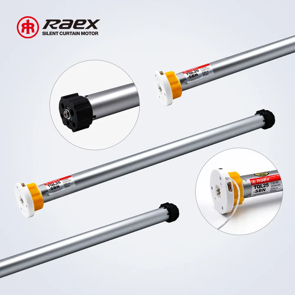 RAEX TQL25 25mm leiser röhrenförmiger Batterie-Rollo-Motor mit Funk-und Stabs teuerung