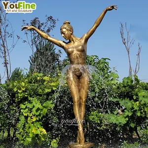 Elegante Tänzerin Statue Ballett Lebensgroße tanzende Mädchen Bronze skulptur