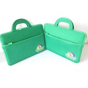 Wholesale Customized Neoprene <b>Laptop</b> Bag Waterproof Shockproof Green <b>Laptop</b> <b>Sleeve</b> With Handle and Side Pocket - Product Image 3