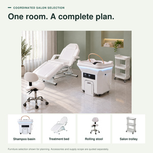 Bac à shampoing mobile avec commandes numériques et accessoires vapeur en option pour équipement de salon de coiffure et spa capillaire OEM ODM - Product Image 6